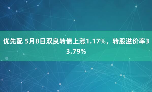 优先配 5月8日双良转债上涨1.17%，转股溢价率33.79%