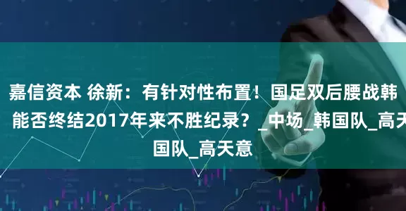 嘉信资本 徐新：有针对性布置！国足双后腰战韩国，能否终结2017年来不胜纪录？_中场_韩国队_高天意